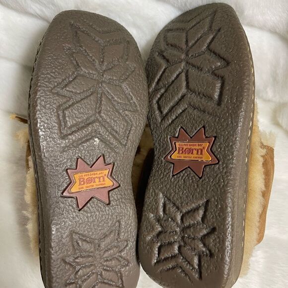 Born Brown leather lace up boots with shearling lining rubber soles size… - Picture 4 of 12